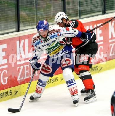 EBEL. Eishockey Bundesliga. VSV gegen HK Acroni Jesenice. KASPITZ Roland (VSV), VARL Dejan (Jesenice). Villach, am 28.10.2008.
Foto: Kuess

---
pressefotos, pressefotografie, kuess, qs, qspictures, sport, bild, bilder, bilddatenbank