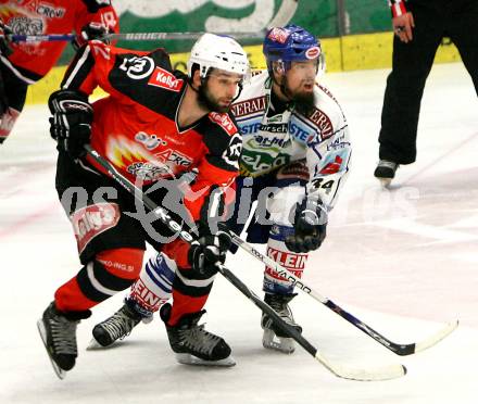 EBEL. Eishockey Bundesliga. VSV gegen HK Acroni Jesenice. PEINTNER Markus (VSV), PARE Jean Philippe (Jesenice). Villach, am 28.10.2008.
Foto: Kuess

---
pressefotos, pressefotografie, kuess, qs, qspictures, sport, bild, bilder, bilddatenbank