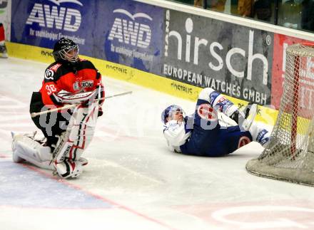 EBEL. Eishockey Bundesliga. VSV gegen HK Acroni Jesenice. CAVANAUGH Dan  (VSV), GLAVIC  Gaber  (Jesenice). Villach, am 28.10.2008.
Foto: Kuess

---
pressefotos, pressefotografie, kuess, qs, qspictures, sport, bild, bilder, bilddatenbank