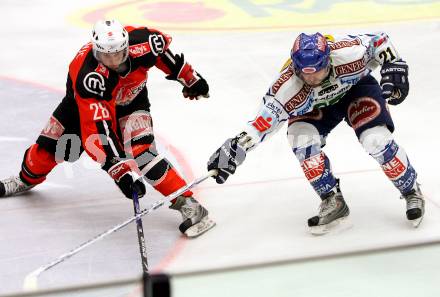 EBEL. Eishockey Bundesliga. VSV gegen HK Acroni Jesenice. PETRIK Nicolas (VSV), KRANJC Ales (Jesenice). Villach, am 28.10.2008.
Foto: Kuess

---
pressefotos, pressefotografie, kuess, qs, qspictures, sport, bild, bilder, bilddatenbank