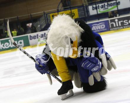 EBEL. Eishockey Bundesliga. EC VSV gegen Red Bull Salzburg. Villachs Maskottchen Villi jubelt. Villach, am 30.10.2008.
Foto: Kuess

---
pressefotos, pressefotografie, kuess, qs, qspictures, sport, bild, bilder, bilddatenbank