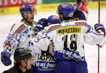 EBEL. Eishockey Bundesliga. EC VSV gegen Red Bull Salzburg. Torjubel VSV. Villach, am 30.10.2008.
Foto: Kuess

---
pressefotos, pressefotografie, kuess, qs, qspictures, sport, bild, bilder, bilddatenbank