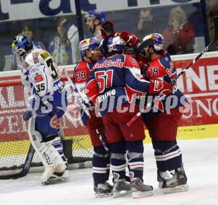 EBEL. Eishockey Bundesliga. EC VSV gegen Red Bull Salzburg. Torjubel Salzburg. Villach, am 30.10.2008.
Foto: Kuess

---
pressefotos, pressefotografie, kuess, qs, qspictures, sport, bild, bilder, bilddatenbank