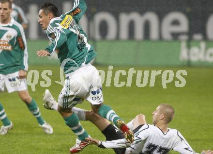 Fussball. Tipp3-Bundesliga. SK Austria Kelag Kaernten  gegen Rapid Wien. Patrick Wolf (Austria Kaernten), Veli Kavlak (Rapid). Klagenfurt, 4.11.2008. 
Copyright Kuess

---
pressefotos, pressefotografie, kuess, qs, qspictures, sport, bild, bilder, bilddatenbank