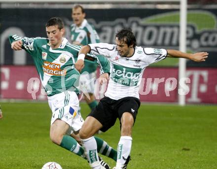 Fussball. Tipp3-Bundesliga. SK Austria Kelag Kaernten  gegen Rapid Wien. Juergen Pichorner (Austria Kaernten), Christopher Drazan (Rapid). Klagenfurt, 4.11.2008. 
Copyright Kuess

---
pressefotos, pressefotografie, kuess, qs, qspictures, sport, bild, bilder, bilddatenbank