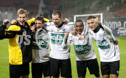 Fussball. Tipp3-Bundesliga. SK Austria Kelag Kaernten  gegen Rapid Wien. Manuel Weber, Zlatko Junuzovic, Oliver Pusztai, Sandro Jose Da Silva, Haris Bukva (Austria Kaernten). Klagenfurt, 4.11.2008. 
Copyright Kuess

---
pressefotos, pressefotografie, kuess, qs, qspictures, sport, bild, bilder, bilddatenbank