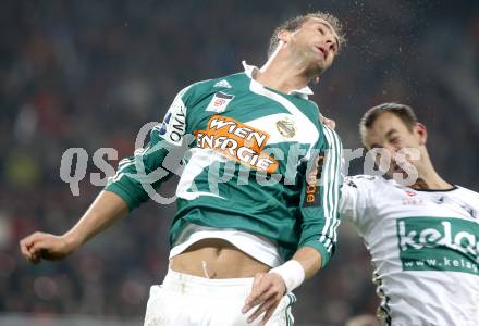 Fussball. Tipp3-Bundesliga. SK Austria Kelag Kaernten  gegen Rapid Wien. Manuel Ortlechner (Austria Kaernten), Stefan Maierhofer (Rapid). Klagenfurt, 4.11.2008. 
Copyright Kuess

---
pressefotos, pressefotografie, kuess, qs, qspictures, sport, bild, bilder, bilddatenbank