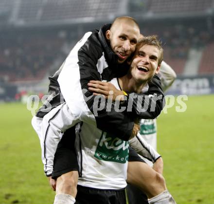 Fussball. Tipp3-Bundesliga. SK Austria Kelag Kaernten  gegen Rapid Wien. Patrick Wolf, Manuel Weber (Austria Kaernten). Klagenfurt, 4.11.2008. 
Copyright Kuess

---
pressefotos, pressefotografie, kuess, qs, qspictures, sport, bild, bilder, bilddatenbank