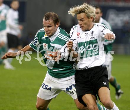 Fussball. Tipp3-Bundesliga. SK Austria Kelag Kaernten  gegen Rapid Wien. Gerhard Breitenberger (Austria Kaernten), Markus Heikkinen (Rapid). Klagenfurt, 4.11.2008. 
Copyright Kuess

---
pressefotos, pressefotografie, kuess, qs, qspictures, sport, bild, bilder, bilddatenbank