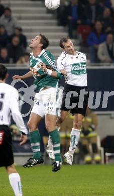 Fussball. Tipp3-Bundesliga. SK Austria Kelag Kaernten  gegen Rapid Wien. Manuel Ortlechner (Austria Kaernten), Stefan Maierhofer (Rapid). Klagenfurt, 4.11.2008. 
Copyright Kuess

---
pressefotos, pressefotografie, kuess, qs, qspictures, sport, bild, bilder, bilddatenbank