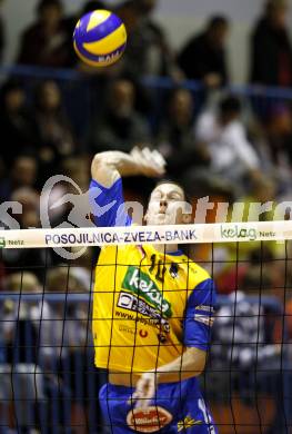 Volleyball. GM Capital Challenge Cup. SK Aich/Dob gegen Chenois Genève Volley (SUI). Nejc Pusnik (Aich). Prevalje 5.11.2008.
Copyright Kuess

---
pressefotos, pressefotografie, kuess, qs, qspictures, sport, bild, bilder, bilddatenbank