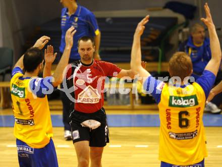 Volleyball. GM Capital Challenge Cup. SK Aich/Dob gegen Chenois Genève Volley (SUI). Jubel Martin Pipa (Aich). Prevalje 5.11.2008.
Copyright Kuess

---
pressefotos, pressefotografie, kuess, qs, qspictures, sport, bild, bilder, bilddatenbank