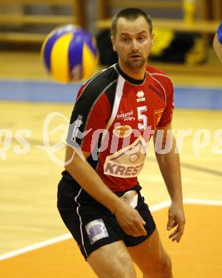 Volleyball. GM Capital Challenge Cup. SK Aich/Dob gegen Chenois Genève Volley (SUI). Martin Pipa (Aich). Prevalje 5.11.2008.
Copyright Kuess

---
pressefotos, pressefotografie, kuess, qs, qspictures, sport, bild, bilder, bilddatenbank