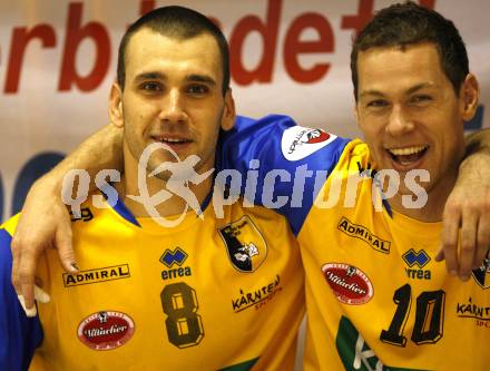 Volleyball. GM Capital Challenge Cup. SK Aich/Dob gegen Chenois Genève Volley (SUI). Ivo Kenderov, Nejc Pusnik (Aich). Prevalje 5.11.2008.
Copyright Kuess

---
pressefotos, pressefotografie, kuess, qs, qspictures, sport, bild, bilder, bilddatenbank