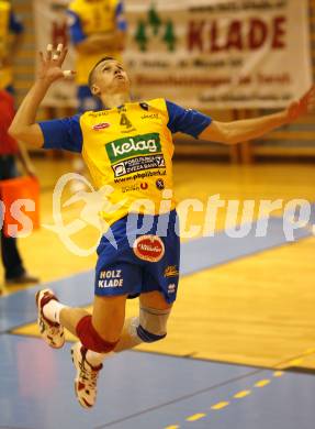 Volleyball. GM Capital Challenge Cup. SK Aich/Dob gegen Chenois Genève Volley (SUI). Aleksey Sanko (Aich). Prevalje 5.11.2008.
Copyright Kuess

---
pressefotos, pressefotografie, kuess, qs, qspictures, sport, bild, bilder, bilddatenbank