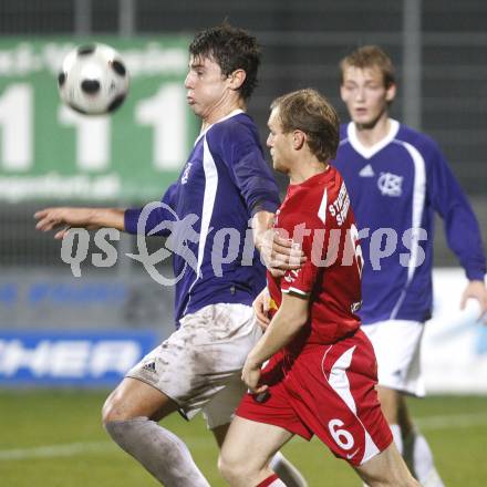 Fussball. Regionalliga. FC Kaernten gegen ASK Voitsberg. Mihret Topcagic (FCK), Mario Karner (Voitsberg).
Klagenfurt, 7.11.2008
Copyright Kuess

---
pressefotos, pressefotografie, kuess, qs, qspictures, sport, bild, bilder, bilddatenbank