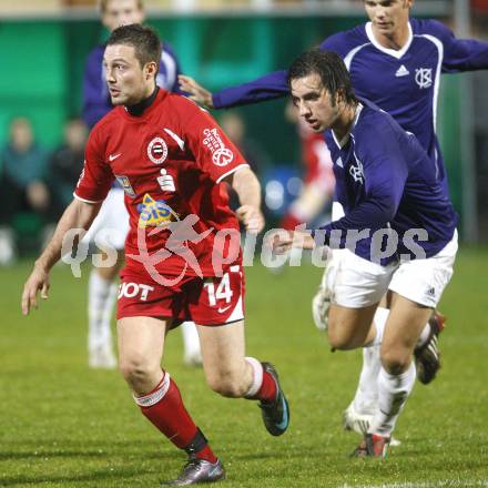 Fussball. Regionalliga. FC Kaernten gegen ASK Voitsberg. Murat Veliu (FCK), Robert Statthaler (Voitsberg).
Klagenfurt, 7.11.2008
Copyright Kuess

---
pressefotos, pressefotografie, kuess, qs, qspictures, sport, bild, bilder, bilddatenbank