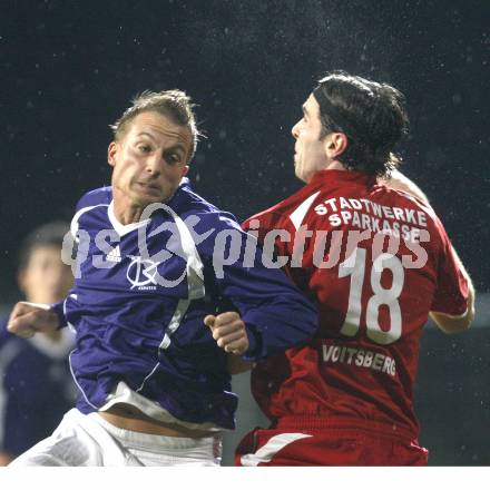 Fussball. Regionalliga. FC Kaernten gegen ASK Voitsberg. Michael Kulnik(FCK), Hannes Hoeller (Voitsberg).
Klagenfurt, 7.11.2008
Copyright Kuess

---
pressefotos, pressefotografie, kuess, qs, qspictures, sport, bild, bilder, bilddatenbank