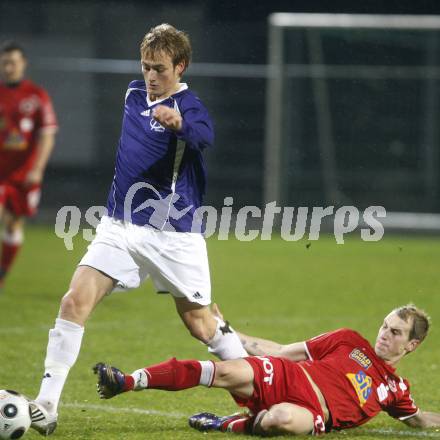 Fussball. Regionalliga. FC Kaernten gegen ASK Voitsberg. Danijel Micic (FCK), Juergen Hiden (Voitsberg).
Klagenfurt, 7.11.2008
Copyright Kuess

---
pressefotos, pressefotografie, kuess, qs, qspictures, sport, bild, bilder, bilddatenbank