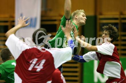 Handball Bundesliga. HCK59 gegen SVVW Klagenfurt. Thomas Kandolf (HCK), Thomas Laggner (SVVW). Klagenfurt, am 8.11.2008.
Copyright Kuess

---
pressefotos, pressefotografie, kuess, qs, qspictures, sport, bild, bilder, bilddatenbank