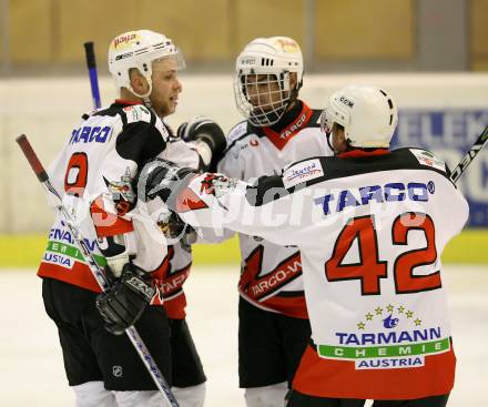 Eishockey Oberliga. Tarco Woelfe gegen ATSE Graz. Torjubel (Tarco).
Klagenfurt, 8.11.2008
Foto: Nadja Kuess

---
pressefotos, pressefotografie, kuess, qs, qspictures, sport, bild, bilder, bilddatenbank