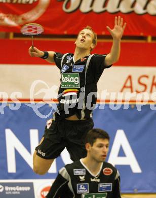 Badminton. Bundesliga. ASKOE Kelag Kaernten gegen UBC Wolfurt. Stiliyan Makarski, Michael Trojan (Kaernten). Klagenfurt, 8.11.2008.
Foto: Kuess
---
pressefotos, pressefotografie, kuess, qs, qspictures, sport, bild, bilder, bilddatenbank