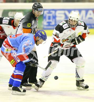 Eishockey Oberliga. Tarco Woelfe gegen ATSE Graz. Herbert Diamant (Tarco), Christian Widauer (Graz).
Klagenfurt, 8.11.2008
Foto: Nadja Kuess

---
pressefotos, pressefotografie, kuess, qs, qspictures, sport, bild, bilder, bilddatenbank