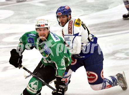 EBEL. Eishockey Bundesliga. EC Pasut VSV gegen HDD TILIA Olimpija Ljubljana (Laibach). PETRIK Nicolas (VSV), TAVZELJ Andrej (Ljubljana). Villach, am 11.11.2008.
Foto: Nadja Kuess

---
pressefotos, pressefotografie, kuess, qs, qspictures, sport, bild, bilder, bilddatenbank