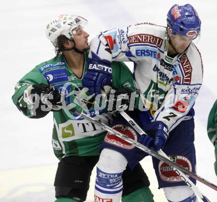 EBEL. Eishockey Bundesliga. EC Pasut VSV gegen HDD TILIA Olimpija Ljubljana (Laibach). SCOVILLE Darrel (VSV), YAREMA Brendan (Ljubljana). Villach, am 11.11.2008.
Foto: Kuess 

---
pressefotos, pressefotografie, kuess, qs, qspictures, sport, bild, bilder, bilddatenbank