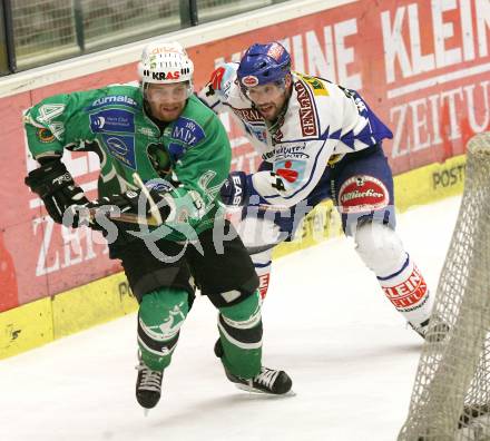 EBEL. Eishockey Bundesliga. EC Pasut VSV gegen HDD TILIA Olimpija Ljubljana (Laibach). MAPLETOFT Justin (VSV), TAVZELJ Andrej (Ljubljana). Villach, am 11.11.2008.
Foto: Nadja Kuess

---
pressefotos, pressefotografie, kuess, qs, qspictures, sport, bild, bilder, bilddatenbank