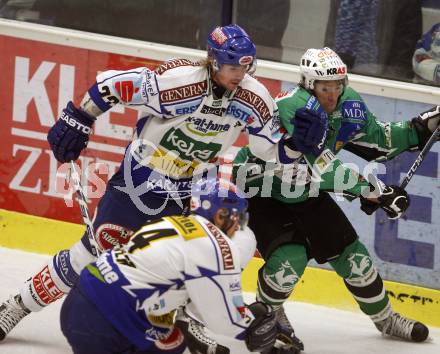 EBEL. Eishockey Bundesliga. EC Pasut VSV gegen HDD TILIA Olimpija Ljubljana (Laibach). PFEFFER Thomas (VSV), MURIC Egon (Ljubljana). Villach, am 11.11.2008.
Foto: Kuess 

---
pressefotos, pressefotografie, kuess, qs, qspictures, sport, bild, bilder, bilddatenbank