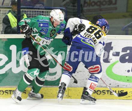 EBEL. Eishockey Bundesliga. EC Pasut VSV gegen HDD TILIA Olimpija Ljubljana (Laibach). Jonathan Ferland (VSV), Egon Muric (Ljubljana). Villach, am 11.11.2008.
Foto: Nadja Kuess
---
pressefotos, pressefotografie, kuess, qs, qspictures, sport, bild, bilder, bilddatenbank