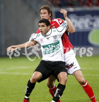 Fussball. Tipp3-Bundesliga. SK Austria Kelag Kaernten  gegen Cashpoint SCR Altach. Rocha Sobrinho Filho Adi (Austria Kaernten), Pircher Patrick (Altach). Klagenfurt, 12.11.2008. 
Copyright Kuess

---
pressefotos, pressefotografie, kuess, qs, qspictures, sport, bild, bilder, bilddatenbank