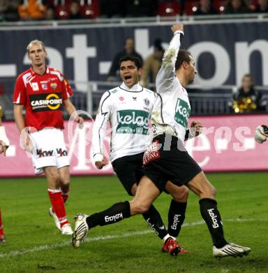 Fussball. Tipp3-Bundesliga. SK Austria Kelag Kaernten  gegen Cashpoint SCR Altach. Torjubel Manuel Ortlechner, Adi. Klagenfurt, 12.11.2008. 
Copyright Kuess

---
pressefotos, pressefotografie, kuess, qs, qspictures, sport, bild, bilder, bilddatenbank