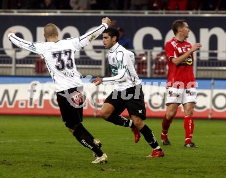 Fussball. Tipp3-Bundesliga. SK Austria Kelag Kaernten  gegen Cashpoint SCR Altach. Torjubel Patrick Wolf, Adi. Klagenfurt, 12.11.2008. 
Copyright Kuess

---
pressefotos, pressefotografie, kuess, qs, qspictures, sport, bild, bilder, bilddatenbank