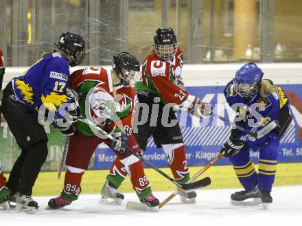 Dameneishockey. DEBL. DEC Dragons Klagenfurt gegen Gipsy Girls Villach. Sonja Ban, Nicole Weiss (Dragons), Bacher Martina, Alesandra Lopez (Gipsy Girls). Klagenfurt, 11.11.2008.
Foto: Kuess
---
pressefotos, pressefotografie, kuess, qs, qspictures, sport, bild, bilder, bilddatenbank