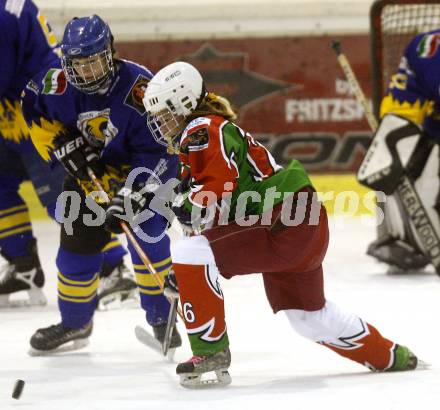 Dameneishockey. DEBL. DEC Dragons Klagenfurt gegen Gipsy Girls Villach. Sabrina Stubner (Dragons), Sabrina Mosser (Gipsy Girls). Klagenfurt, 11.11.2008.
Foto: Kuess
---
pressefotos, pressefotografie, kuess, qs, qspictures, sport, bild, bilder, bilddatenbank