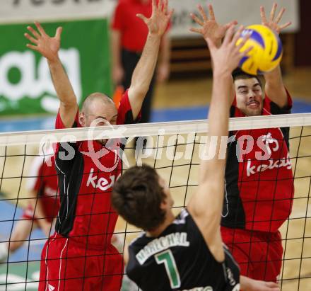 Volleyball Europacup. VBK Lowen gegen LM Tourcoing. Zhivko Kolev, Jacob Schkud (VBK Loewen). Klagenfurt, am 13.11.2008.
Foto: Kuess
---
pressefotos, pressefotografie, kuess, qs, qspictures, sport, bild, bilder, bilddatenbank