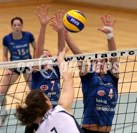 Volleyball Europacup. ATSC Wildcats gegen Asystel Novara. HAAS Emily, EVANS Lauren (Wildcats). Klagenfurt, 12.11.2008
Foto: Nadja Kuess

---
pressefotos, pressefotografie, kuess, qs, qspictures, sport, bild, bilder, bilddatenbank