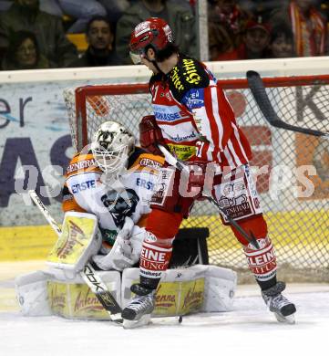 EBEL. Eishockey Bundesliga. KAC gegen  EC GRAZ 99ers. HARAND Christoph (KAC), GRUMET-MORRIS Dov (Graz). Klagenfurt, am 16.11.2008.
Foto: Kuess 

---
pressefotos, pressefotografie, kuess, qs, qspictures, sport, bild, bilder, bilddatenbank