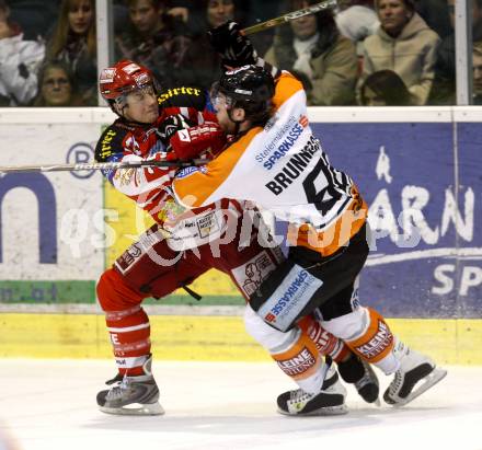 EBEL. Eishockey Bundesliga. KAC gegen  EC GRAZ 99ers. FUREY Kirk (KAC), BRUNNEGGER Mark (Graz). Klagenfurt, am 16.11.2008.
Foto: Kuess 

---
pressefotos, pressefotografie, kuess, qs, qspictures, sport, bild, bilder, bilddatenbank