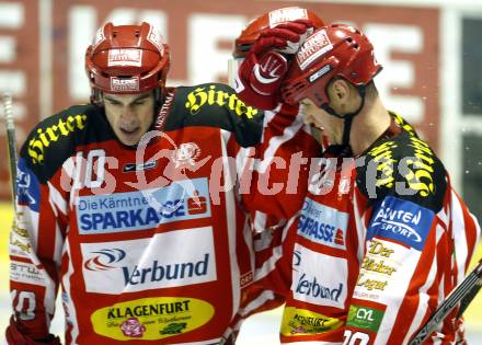 EBEL. Eishockey Bundesliga. KAC gegen  EC GRAZ 99ers. Torjubel NORRIS Warren, CRAIG Michael (KAC). Klagenfurt, am 16.11.2008.
Foto: Kuess 

---
pressefotos, pressefotografie, kuess, qs, qspictures, sport, bild, bilder, bilddatenbank