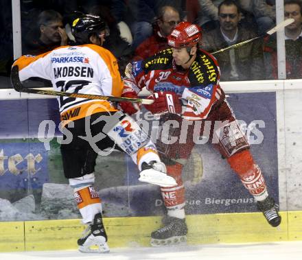 EBEL. Eishockey Bundesliga. KAC gegen  EC GRAZ 99ers. Jeff Shantz,  (KAC), JAKOBSEN Tommy (Graz). Klagenfurt, am 16.11.2008.
Foto: Kuess 

---
pressefotos, pressefotografie, kuess, qs, qspictures, sport, bild, bilder, bilddatenbank