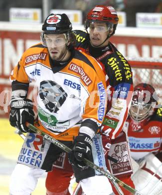 EBEL. Eishockey Bundesliga. KAC gegen  EC GRAZ 99ers. Johannes Reichel (KAC), Mark Brunnegger (Graz). Klagenfurt, am 16.11.2008.
Foto: Kuess 

---
pressefotos, pressefotografie, kuess, qs, qspictures, sport, bild, bilder, bilddatenbank