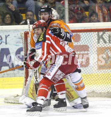 EBEL. Eishockey Bundesliga. KAC gegen  EC GRAZ 99ers. Jeff Shantz (KAC), Philippe Michael Horsky (Graz). Klagenfurt, am 16.11.2008.
Foto: Kuess 

---
pressefotos, pressefotografie, kuess, qs, qspictures, sport, bild, bilder, bilddatenbank