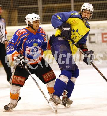 Eishockey CHL Carinthian Hokey League. Testspiel  1. EHC Althofen gegen Gummern. Kevin Schabernig (Althofen), Christoph Pliessnig (Gummern). Althofen, am 15.11.2008.
Foto: Kuess 

---
pressefotos, pressefotografie, kuess, qs, qspictures, sport, bild, bilder, bilddatenbank