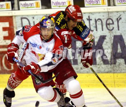 EBEL. Eishockey Bundesliga. KAC gegen  EC Red Bull Salzburg. SHANTZ Jeffery (KAC), SCALZO Mario (Salzburg). Klagenfurt, am 20.11.2008.
Foto: Kuess 

---
pressefotos, pressefotografie, kuess, qs, qspictures, sport, bild, bilder, bilddatenbank