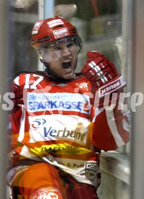 EBEL. Eishockey Bundesliga. KAC gegen  EC Red Bull Salzburg. Torjubel  HAGER Gregor. Klagenfurt, am 20.11.2008.
Foto: Kuess 

---
pressefotos, pressefotografie, kuess, qs, qspictures, sport, bild, bilder, bilddatenbank