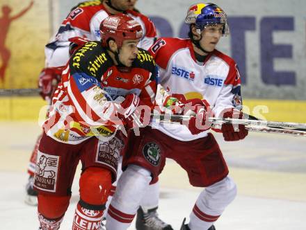 EBEL. Eishockey Bundesliga. KAC gegen  EC Red Bull Salzburg. NORRIS Warren (KAC), HARAND Patrick (Salzburg). Klagenfurt, am 20.11.2008.
Foto: Kuess 

---
pressefotos, pressefotografie, kuess, qs, qspictures, sport, bild, bilder, bilddatenbank