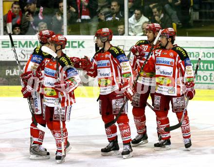 EBEL. Eishockey Bundesliga. KAC gegen  EC Red Bull Salzburg. Torjubel KAC. Klagenfurt, am 20.11.2008.
Foto: Nadja Kuess 

---
pressefotos, pressefotografie, kuess, qs, qspictures, sport, bild, bilder, bilddatenbank